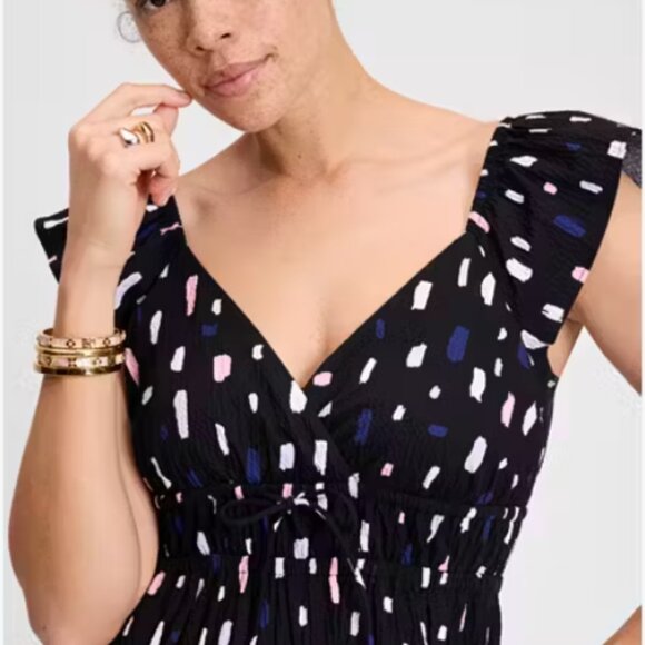 kate spade Painterly Strokes Flutter Sleeve Dress NWT - Picture 3 of 7